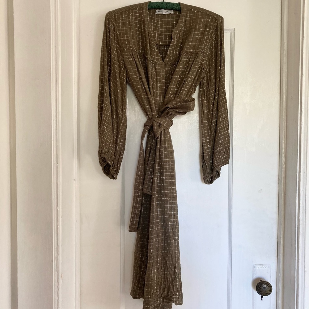 Apiece Apart Silver Grid Roos Dress